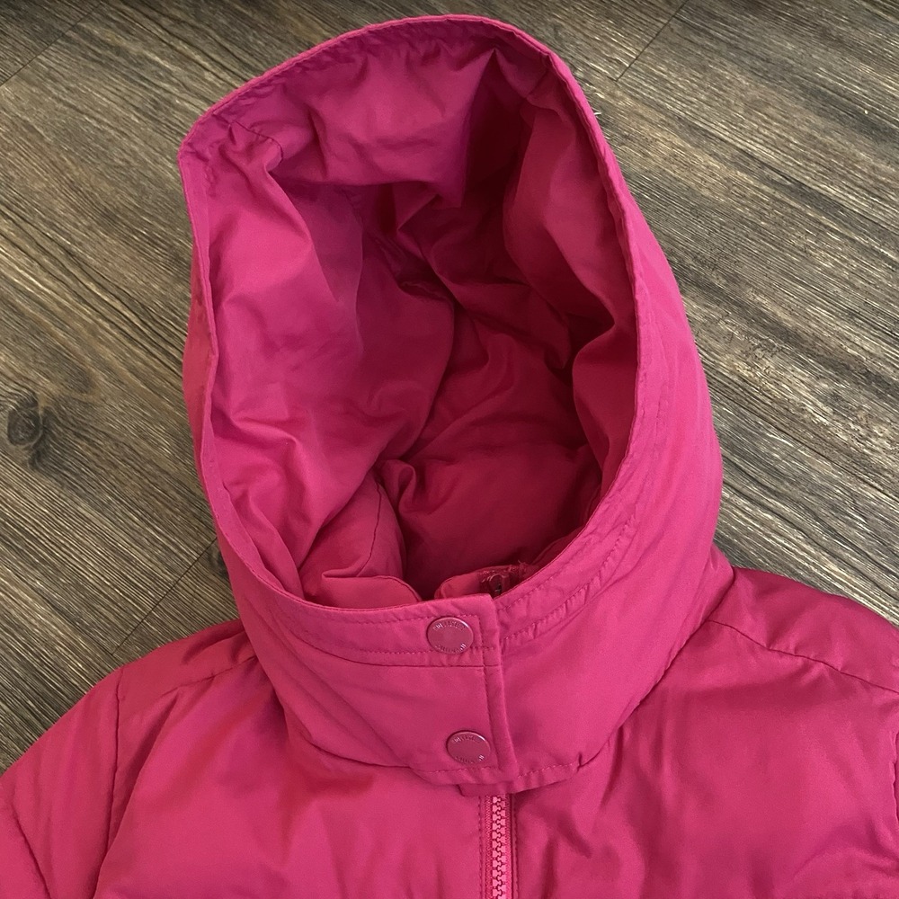 Hollister Hooded Pink Embroidered Sherpa Lined Puffer Coat Jacket Size XS - Picture 3 of 8